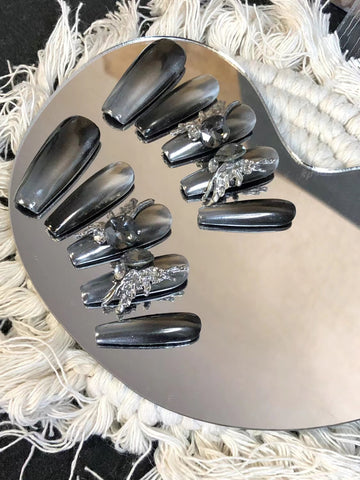 Ice Gray Diamond Butterfly