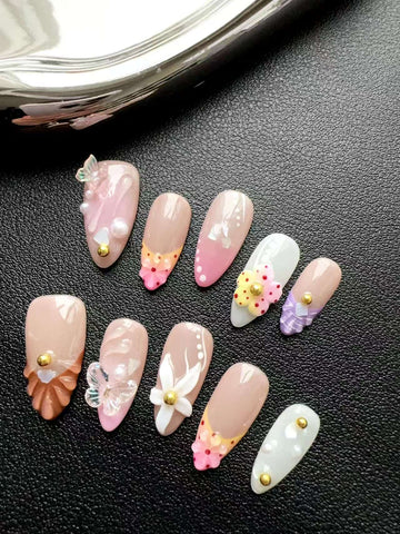 LOVELY BOW – Pink & Bow Design Nails