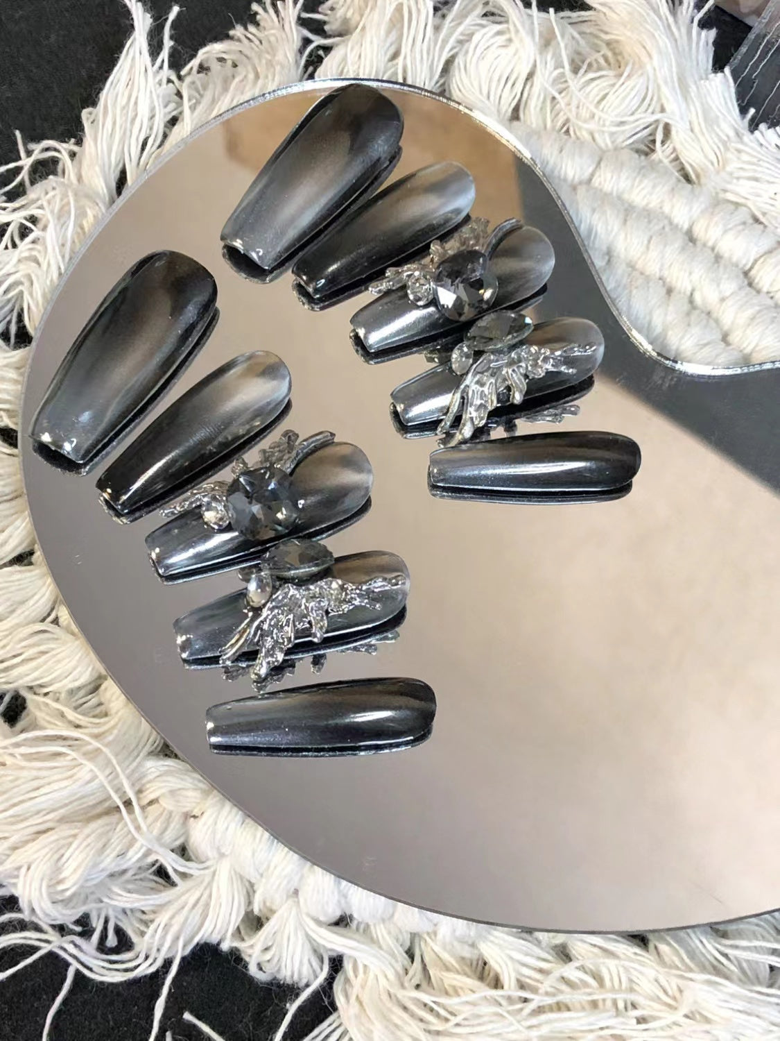 Ice Gray Diamond Butterfly