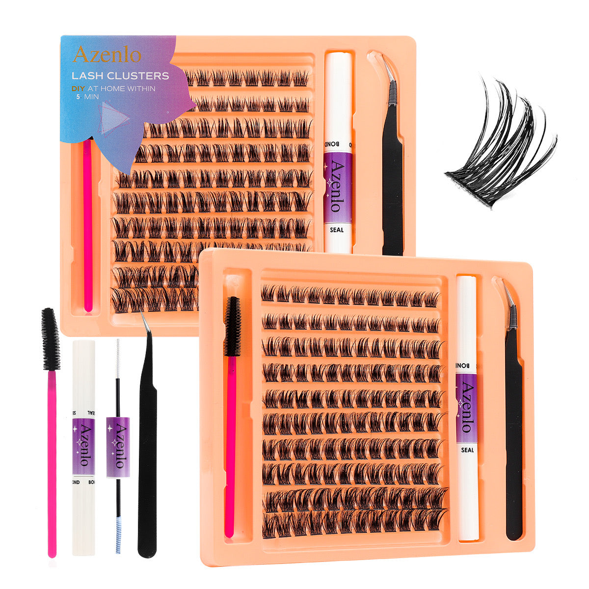 Segmented Eyelashes Orange 50 Strips