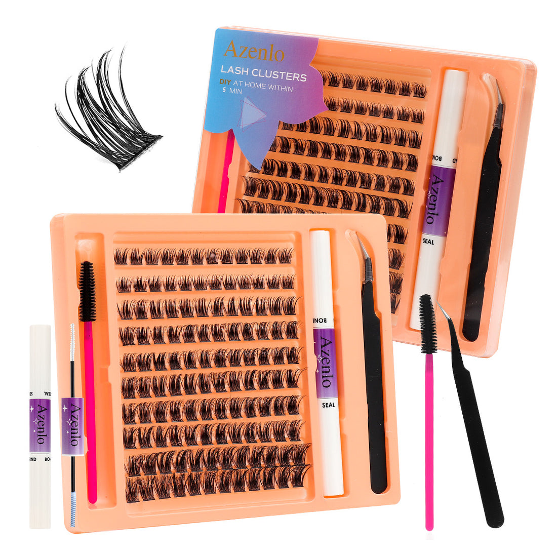 Segmented Eyelashes Orange 50 Strips